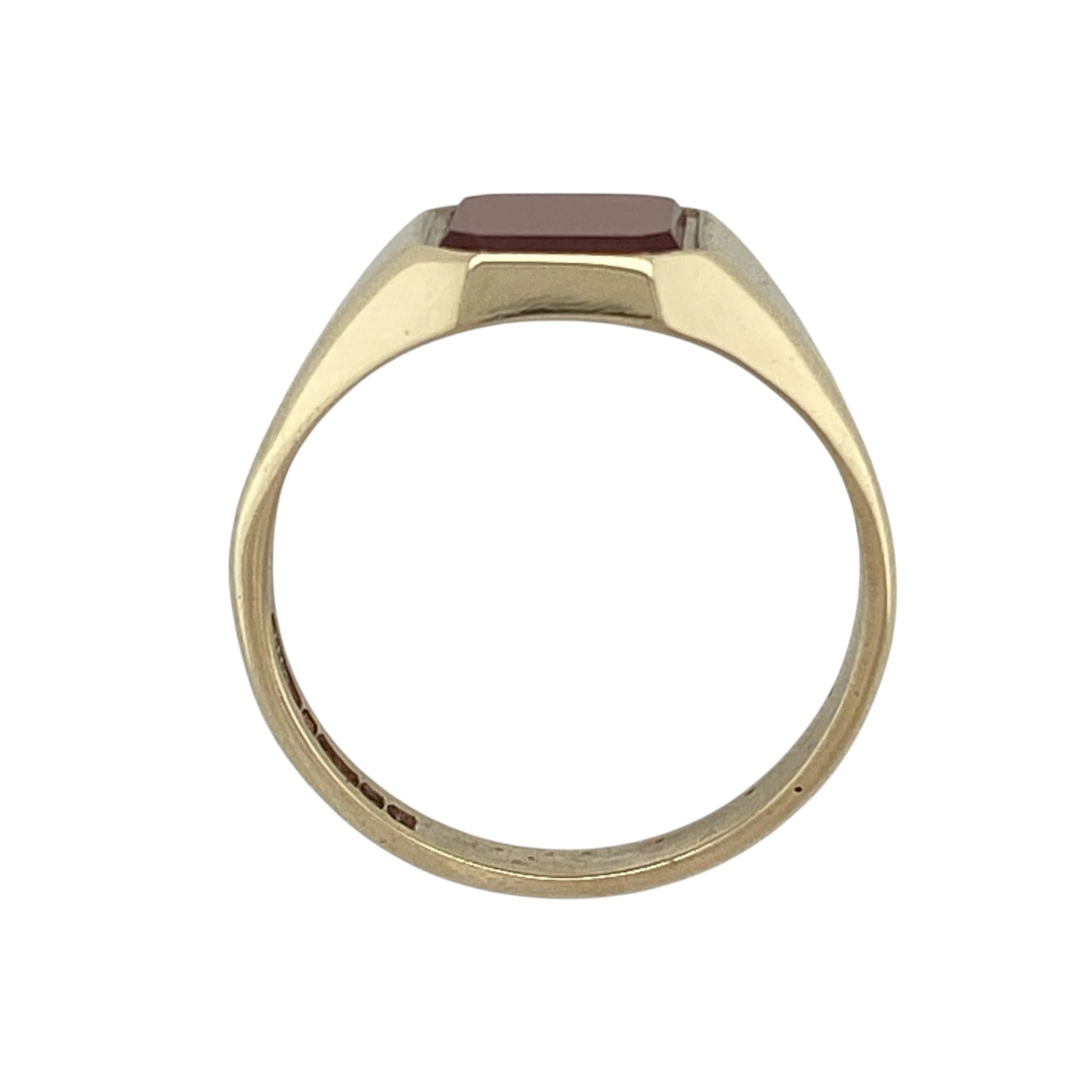 9ct Gold & Carnelian Rectangle Signet Ring