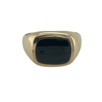 9ct Gold & Onyx Set Rectangle Signet Ring