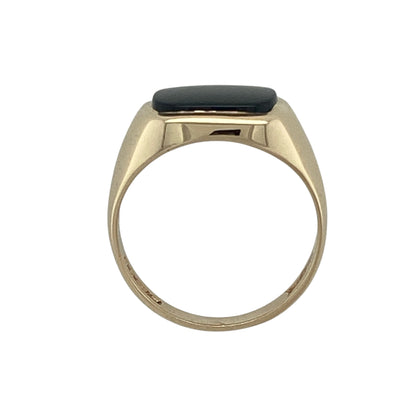 9ct Gold & Onyx Set Rectangle Signet Ring
