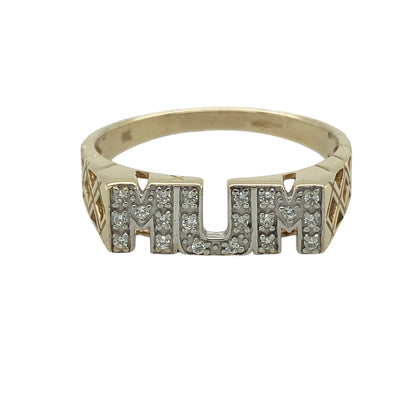 9ct Gold & Cubic Zirconia Set Mum Ring