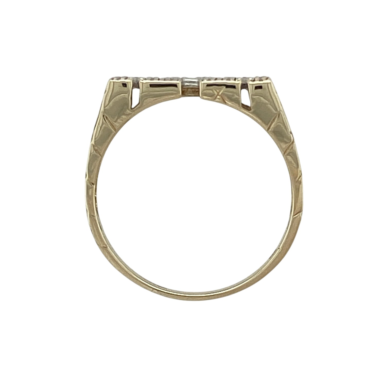 9ct Gold & Cubic Zirconia Set Mum Ring
