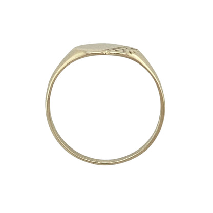 9ct Gold Patterned Heart Signet Ring