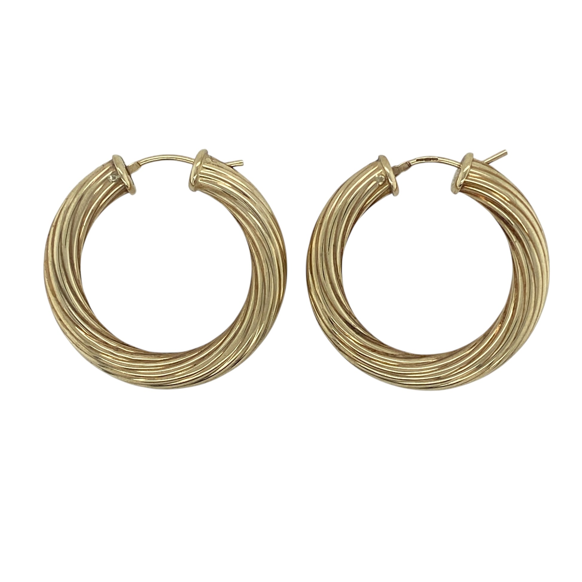 9ct Gold Twisted Hoop Creole Earrings