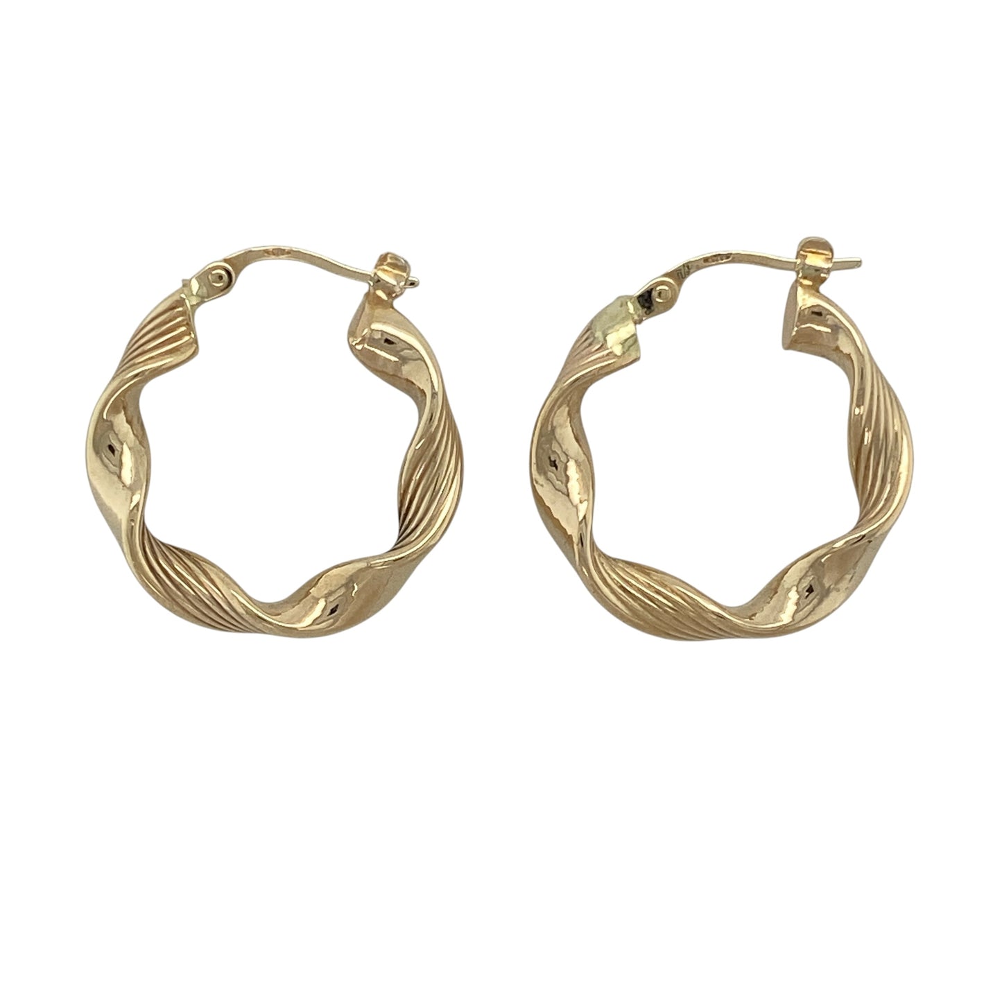 9ct Gold Twisted Hoop Creole Earrings