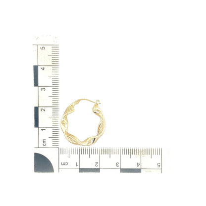 9ct Gold Twisted Hoop Creole Earrings