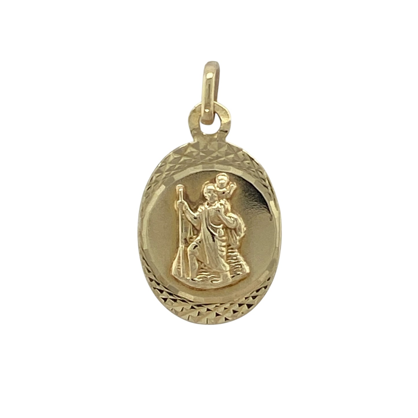 9ct Gold Oval St Christopher Pendant