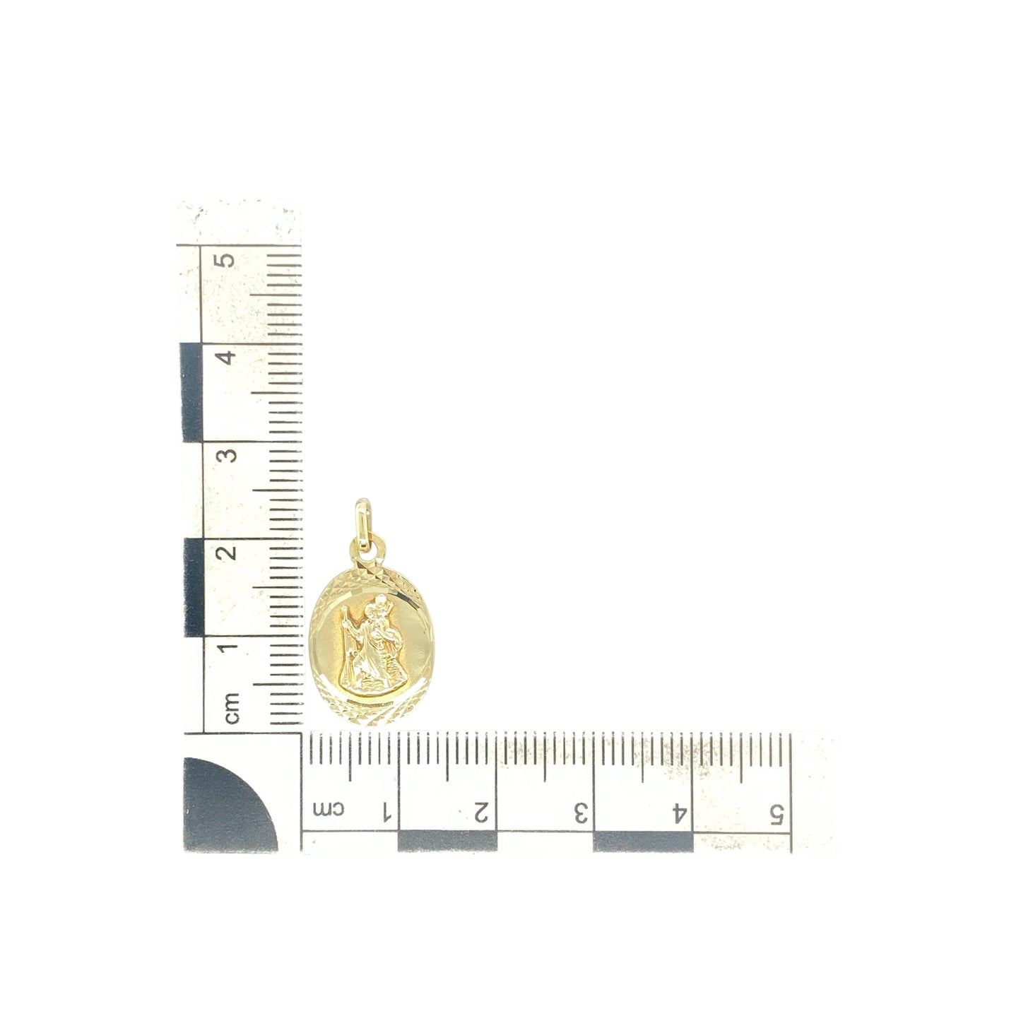 9ct Gold Oval St Christopher Pendant