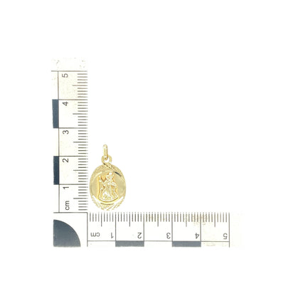 9ct Gold Oval St Christopher Pendant