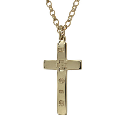 9ct Gold Hallmarked Cross 18" Necklace
