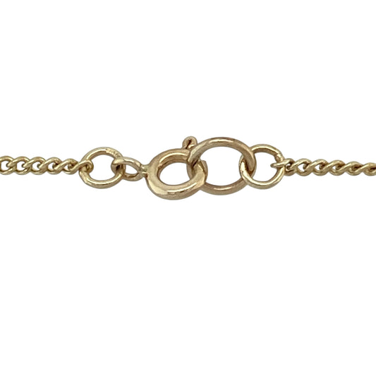 Add timeless style and everyday versatility to your collection with this pre-owned 9ct yellow gold curb chain—an essential piece perfect for layering or wearing on its own.

Design: The chain features a 2mm wide curb link design, offering a classic and streamlined look with smooth, interlocking links that sit comfortably against the skin.
Material: Made from 9-carat yellow gold, the polished finish enhances the warm tone of the metal and adds a subtle shine.