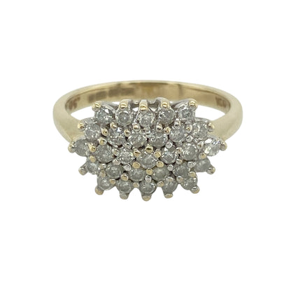 9ct Gold & Diamond Set Cluster Ring