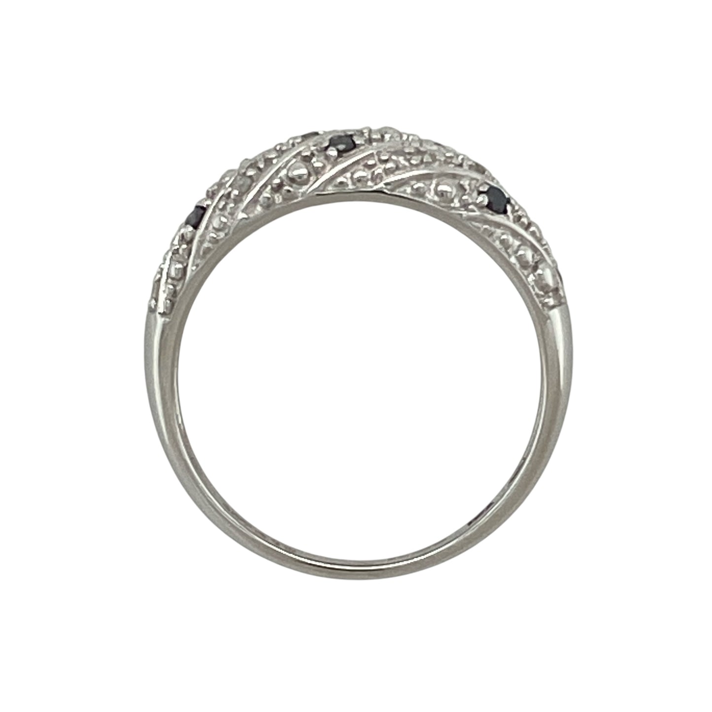 9ct White Gold & Diamond Set Band Ring
