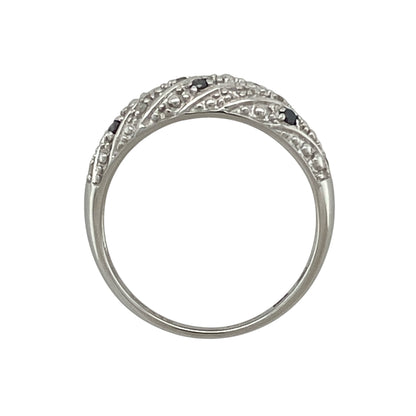9ct White Gold & Diamond Set Band Ring