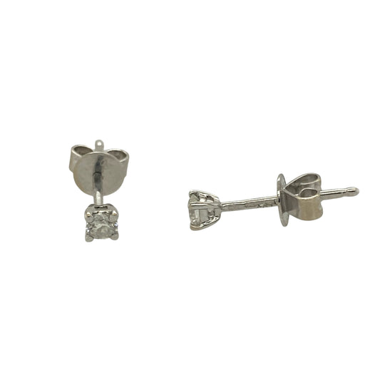 18ct White Gold & Diamond Set Stud Earrings