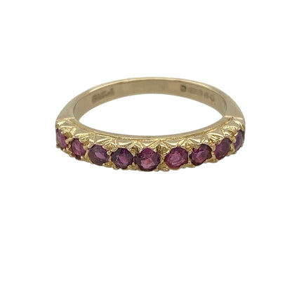 9ct Gold & Ruby Set Band Ring