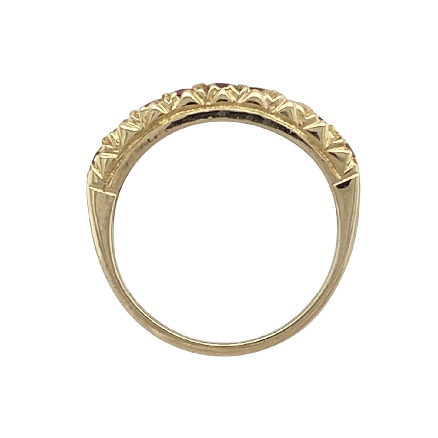 9ct Gold & Ruby Set Band Ring
