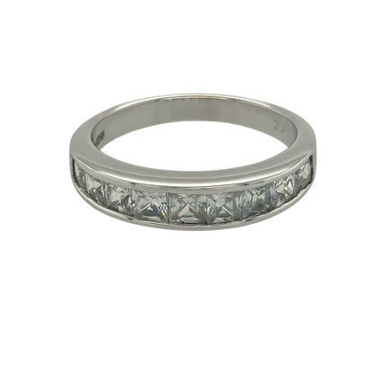 9ct White Gold & Cubic Zirconia Set Band Ring