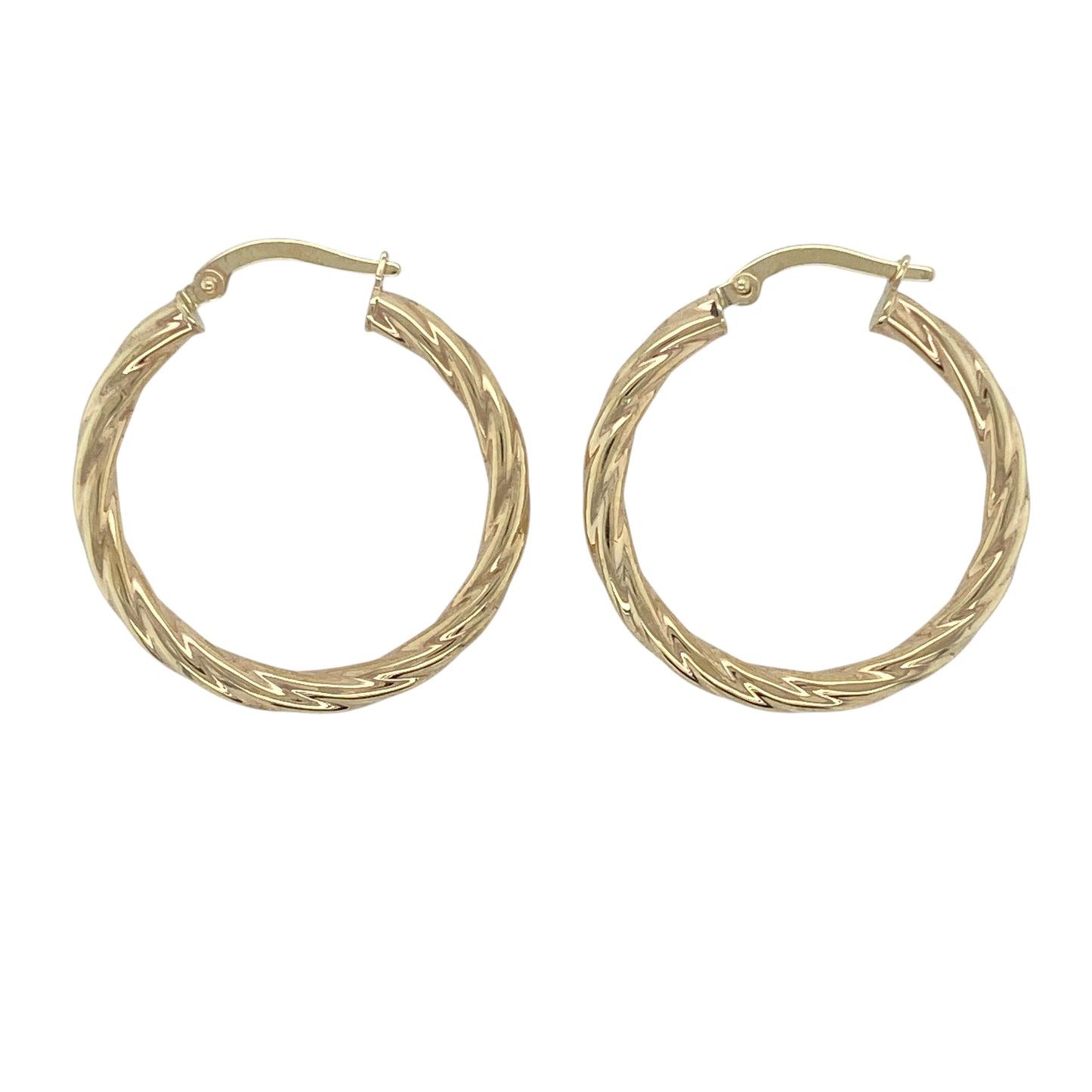 9ct Gold Twisted Hoop Creole Earrings
