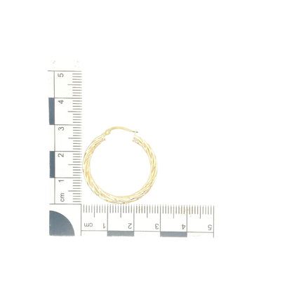 9ct Gold Twisted Hoop Creole Earrings