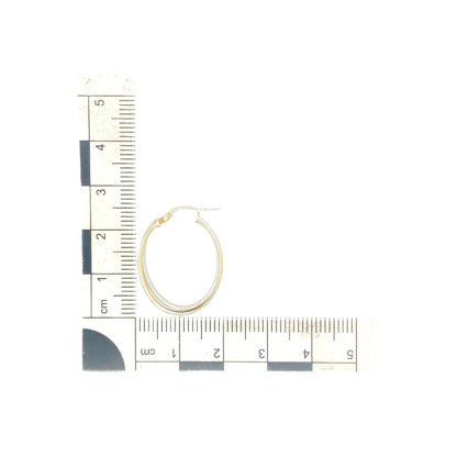 9ct Gold Crossover Oval Creole Earrings