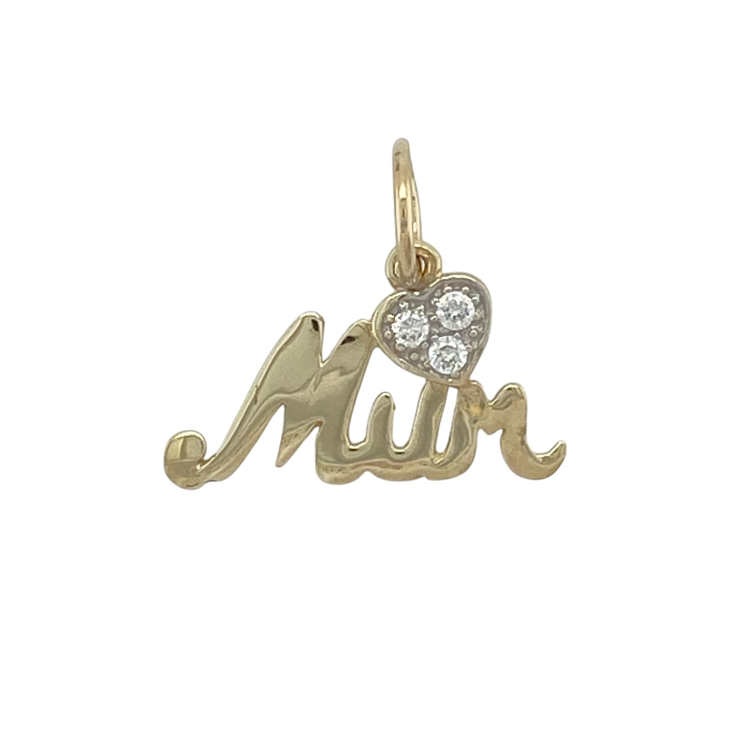 9ct Gold & Cubic Zirconia Set Mum Pendant