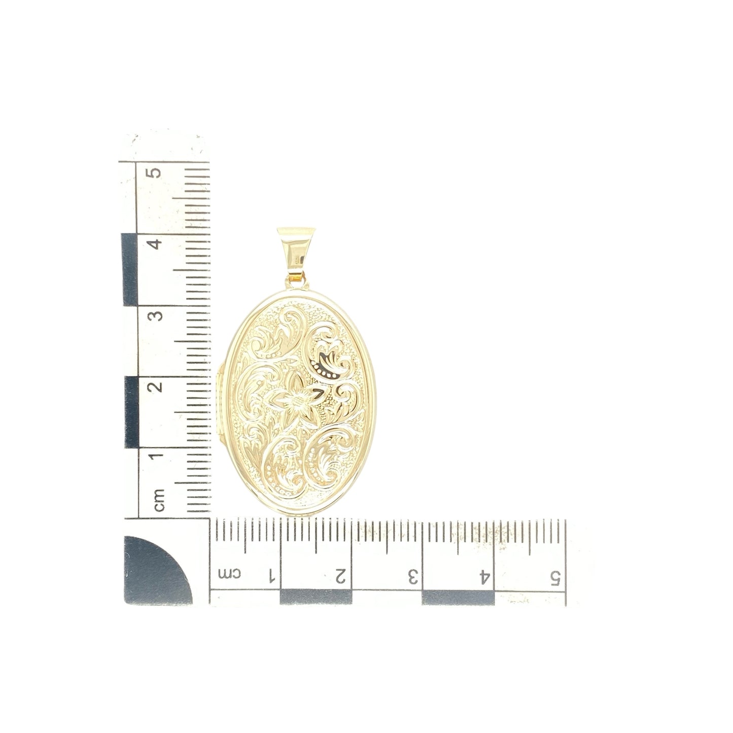 9ct Gold Patterned Oval Locket
