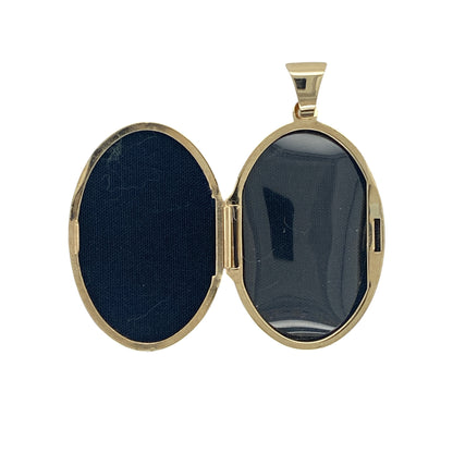 9ct Gold Patterned Oval Locket