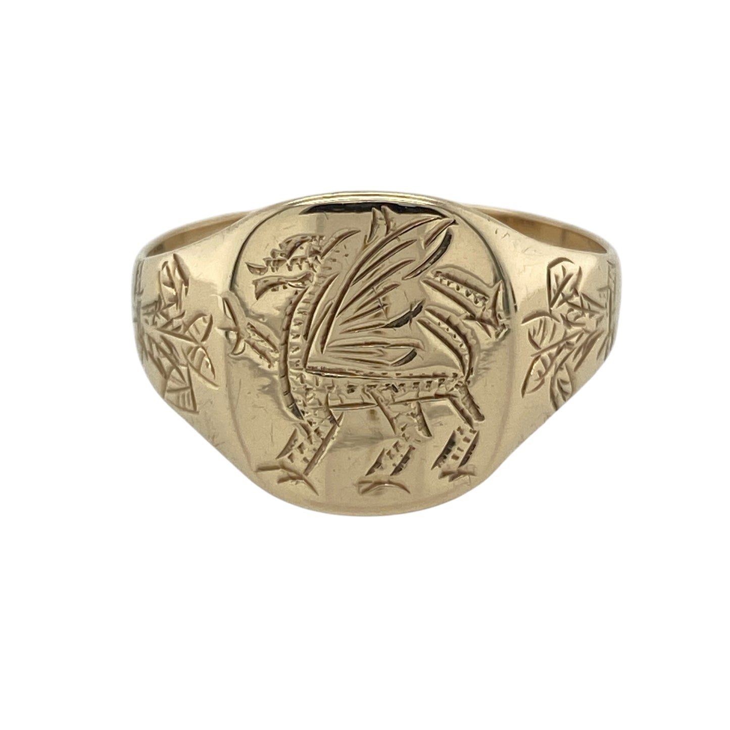 9ct Gold Welsh Dragon Signet Ring