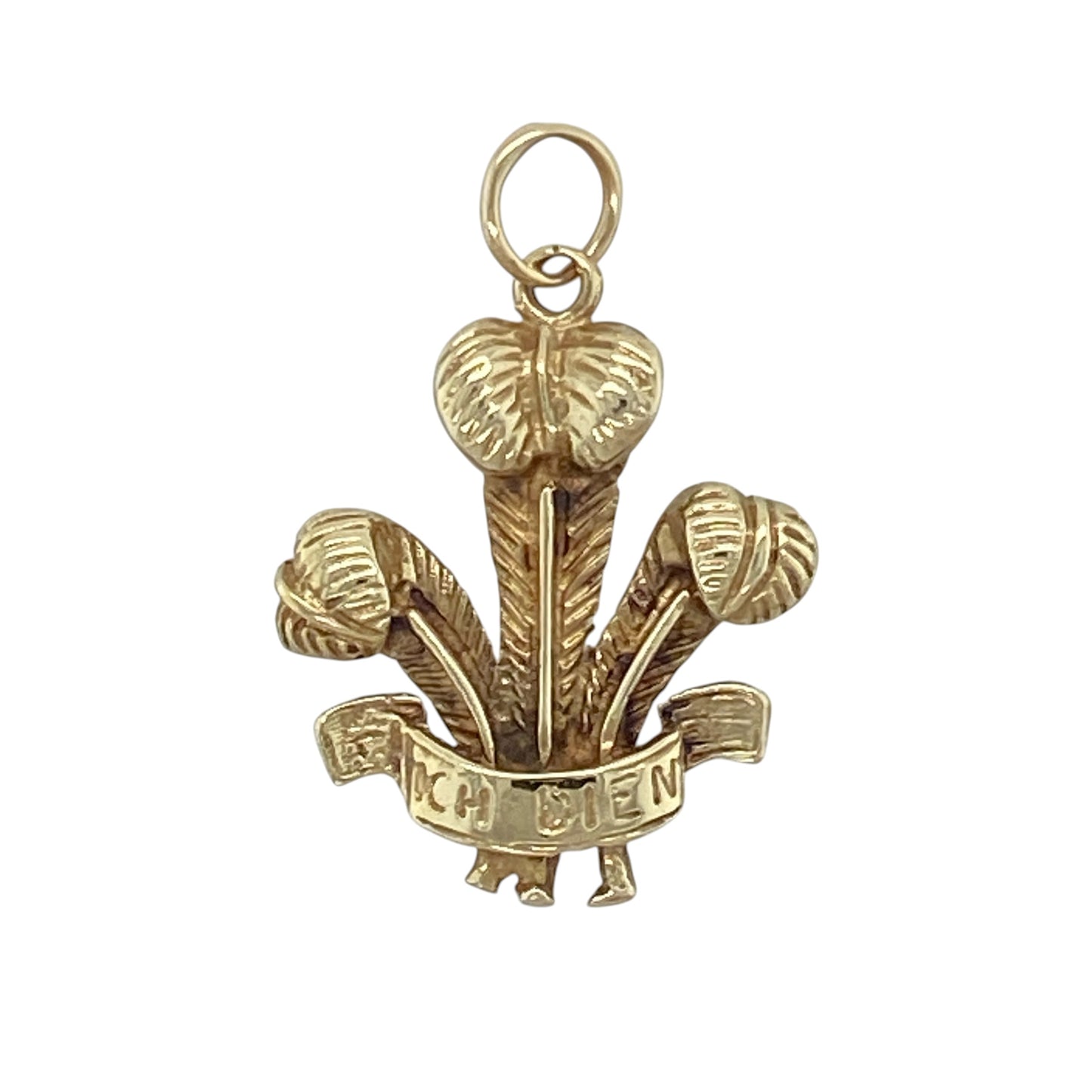 9ct Gold Welsh Three Feathers Pendant