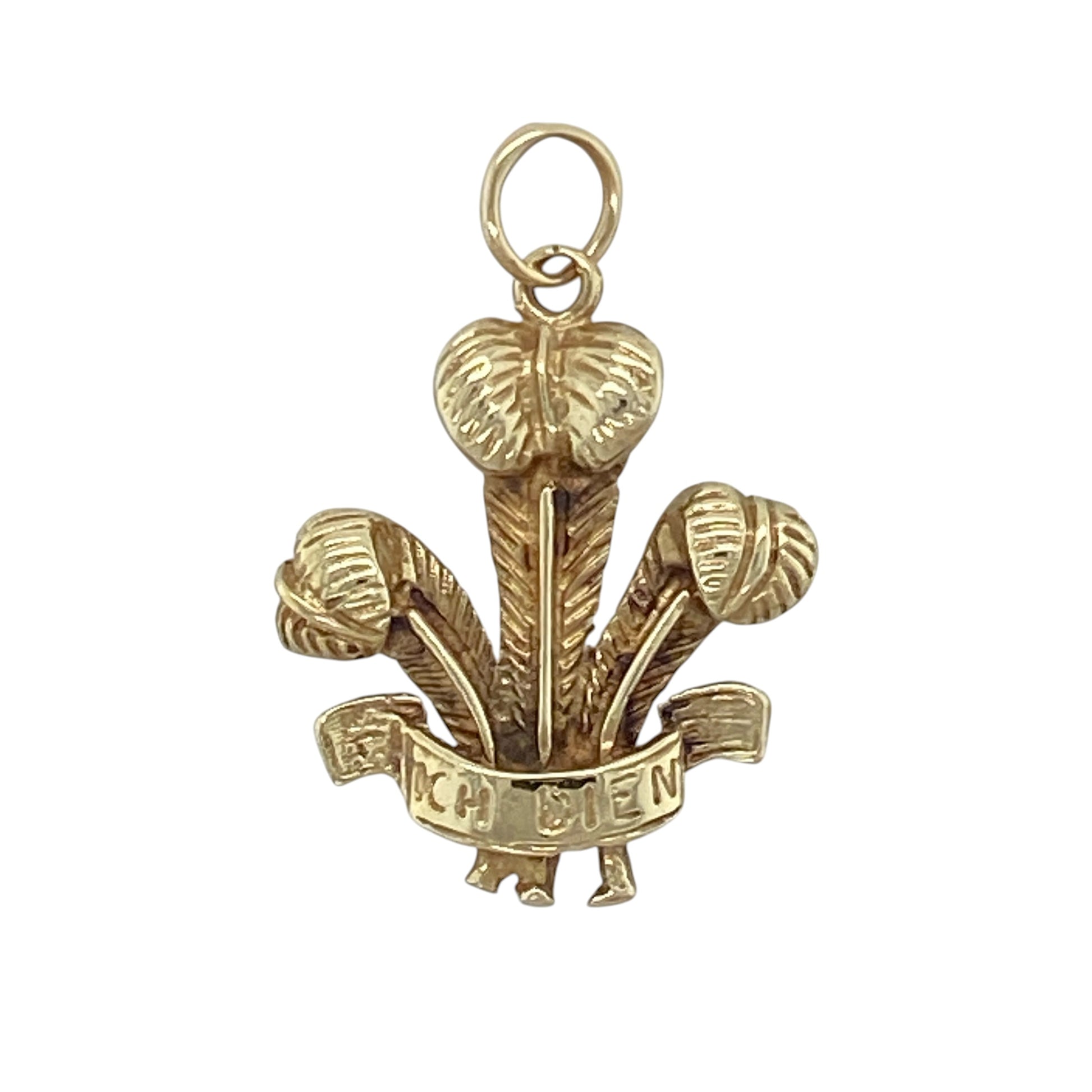 9ct Gold Welsh Three Feathers Pendant