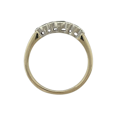 9ct Gold Diamond & Emerald Set Band Ring