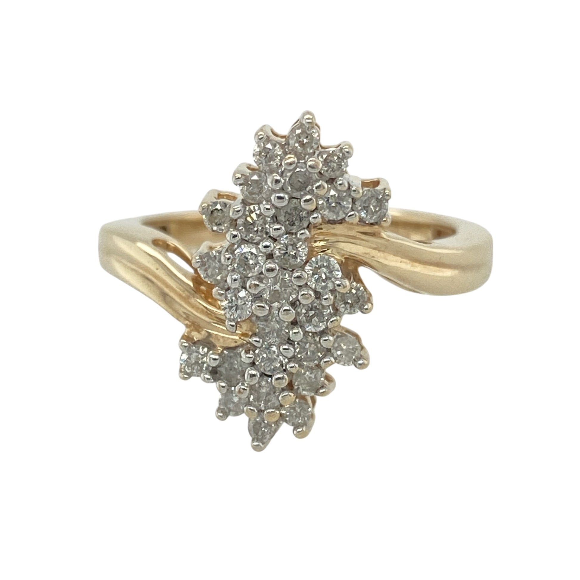 9ct Gold & Diamond Set Double Cluster Ring