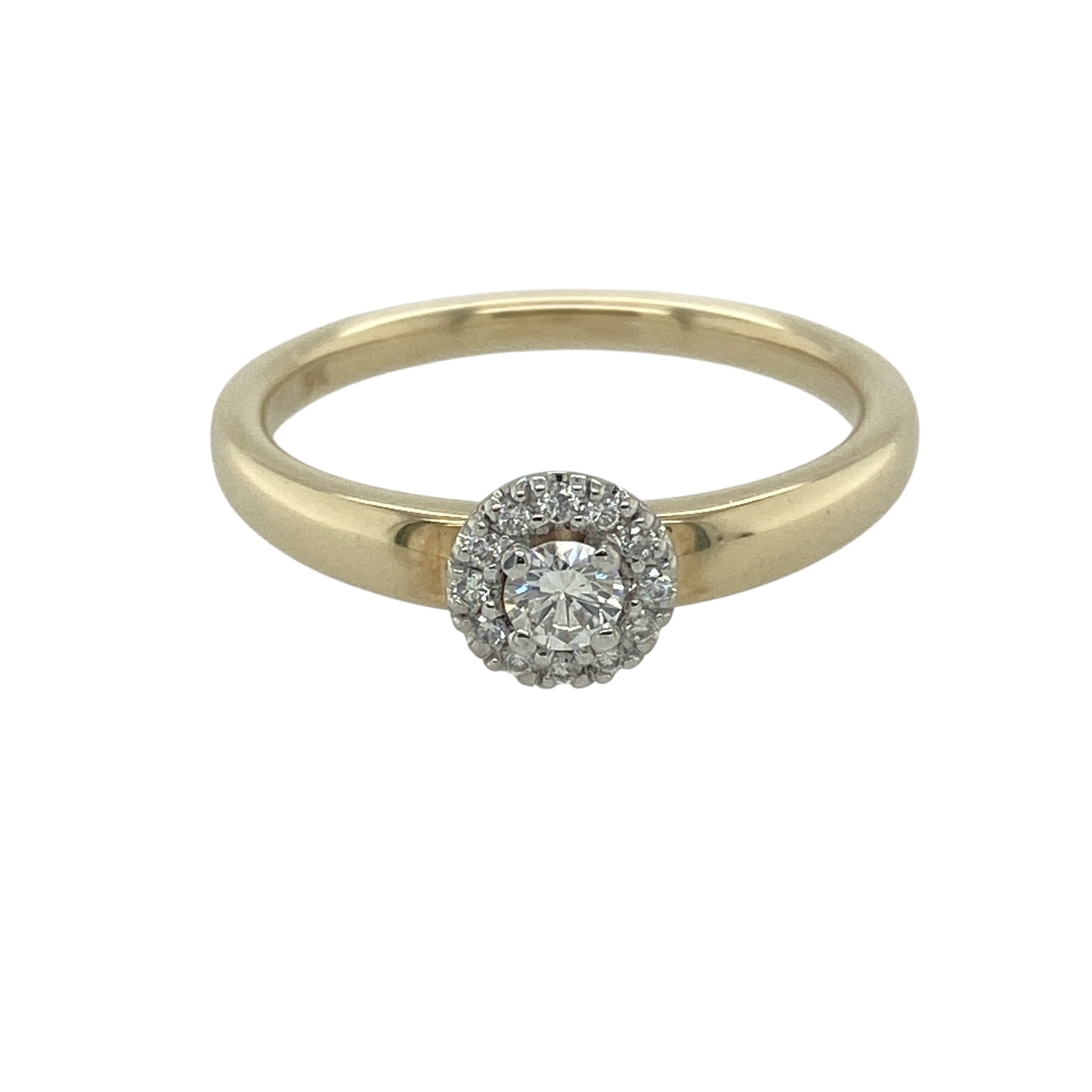 9ct Gold & Diamond Set Halo Ring