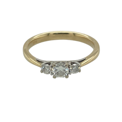 18ct Gold & Diamond Set Trilogy Ring