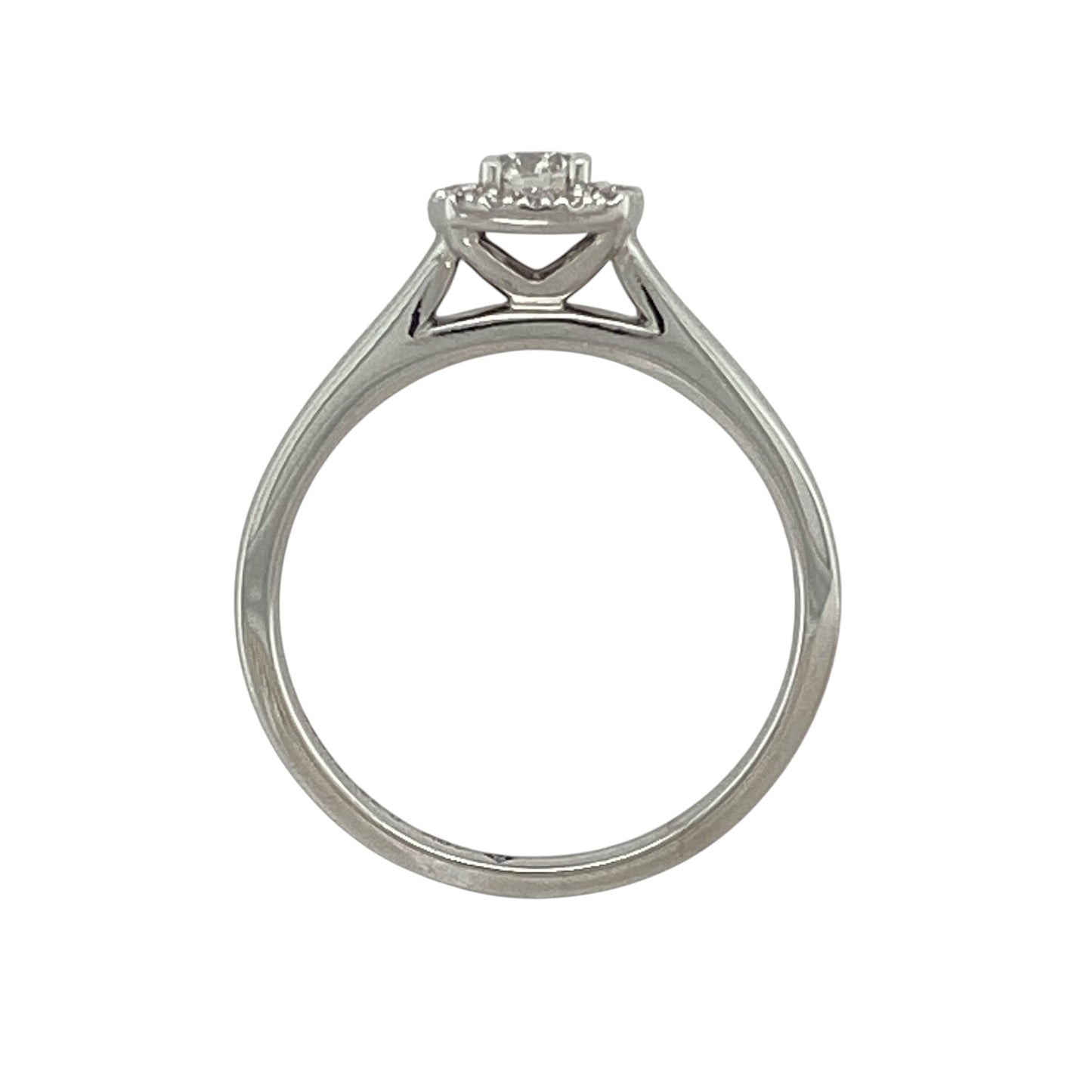 18ct White Gold & Diamond Set Halo Ring