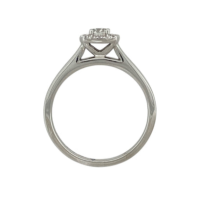 18ct White Gold & Diamond Set Halo Ring