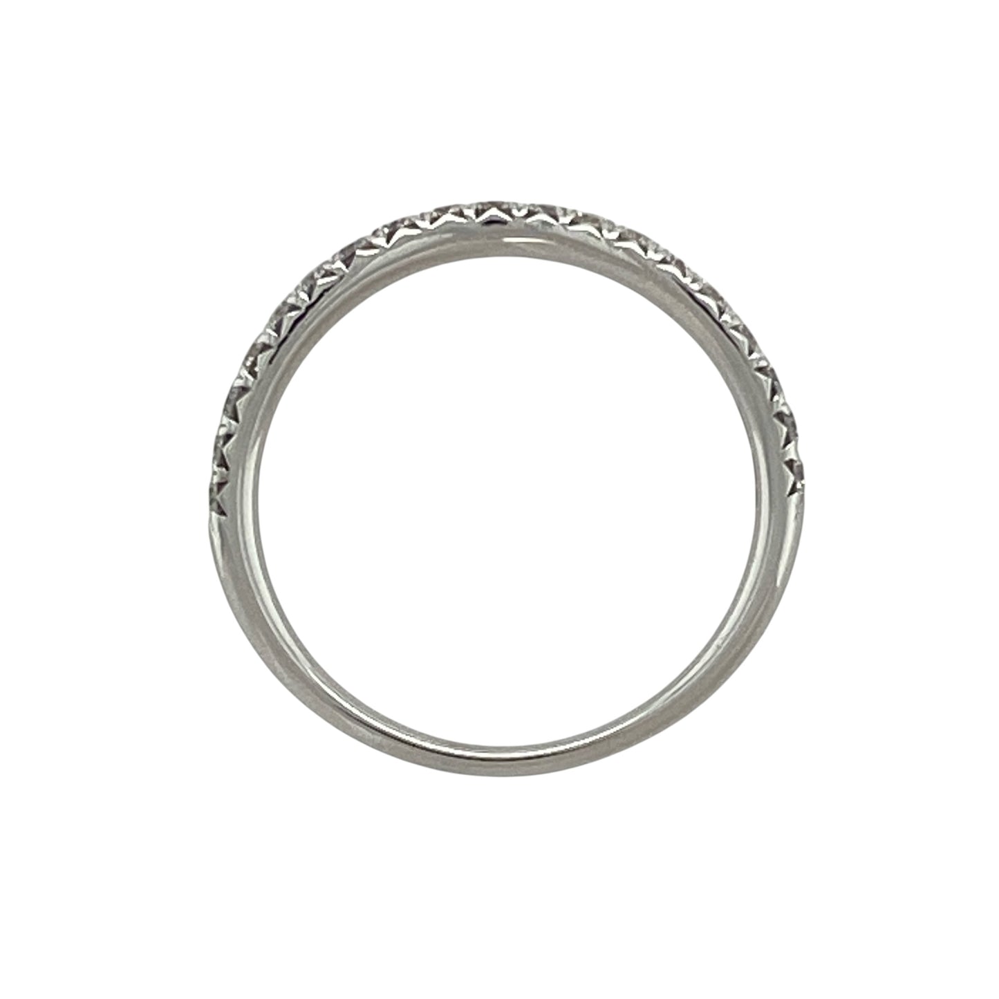 18ct White Gold & Diamond Slight Wishbone Band Ring