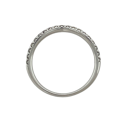 18ct White Gold & Diamond Slight Wishbone Band Ring