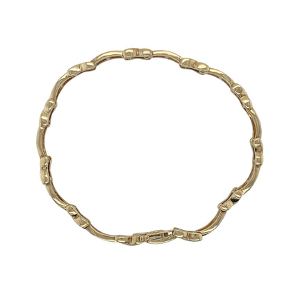 9ct Gold & Diamond Set Kiss Link 7.5" Bracelet