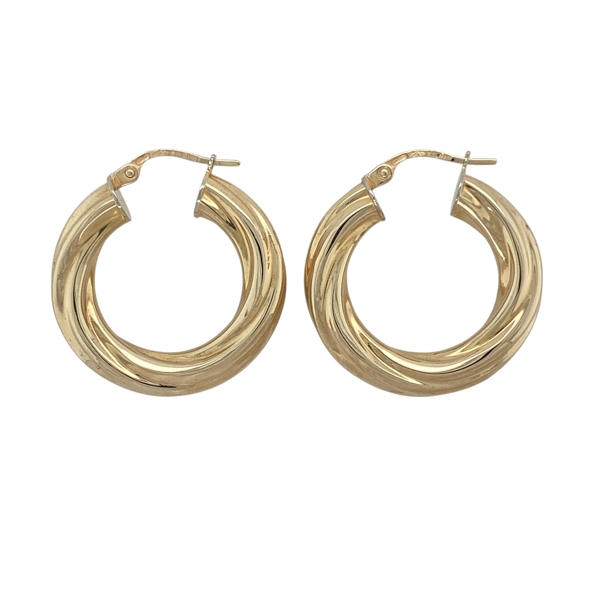 9ct Gold Twisted Hoop Earrings