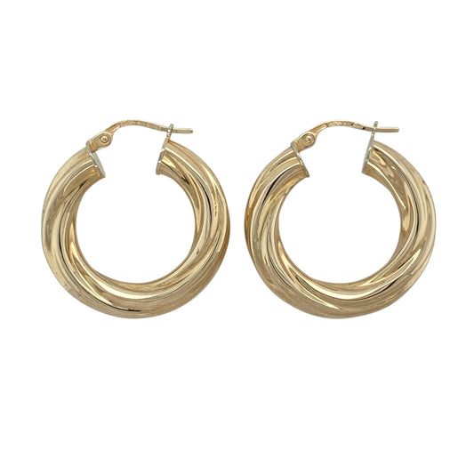 9ct Gold Twisted Hoop Earrings