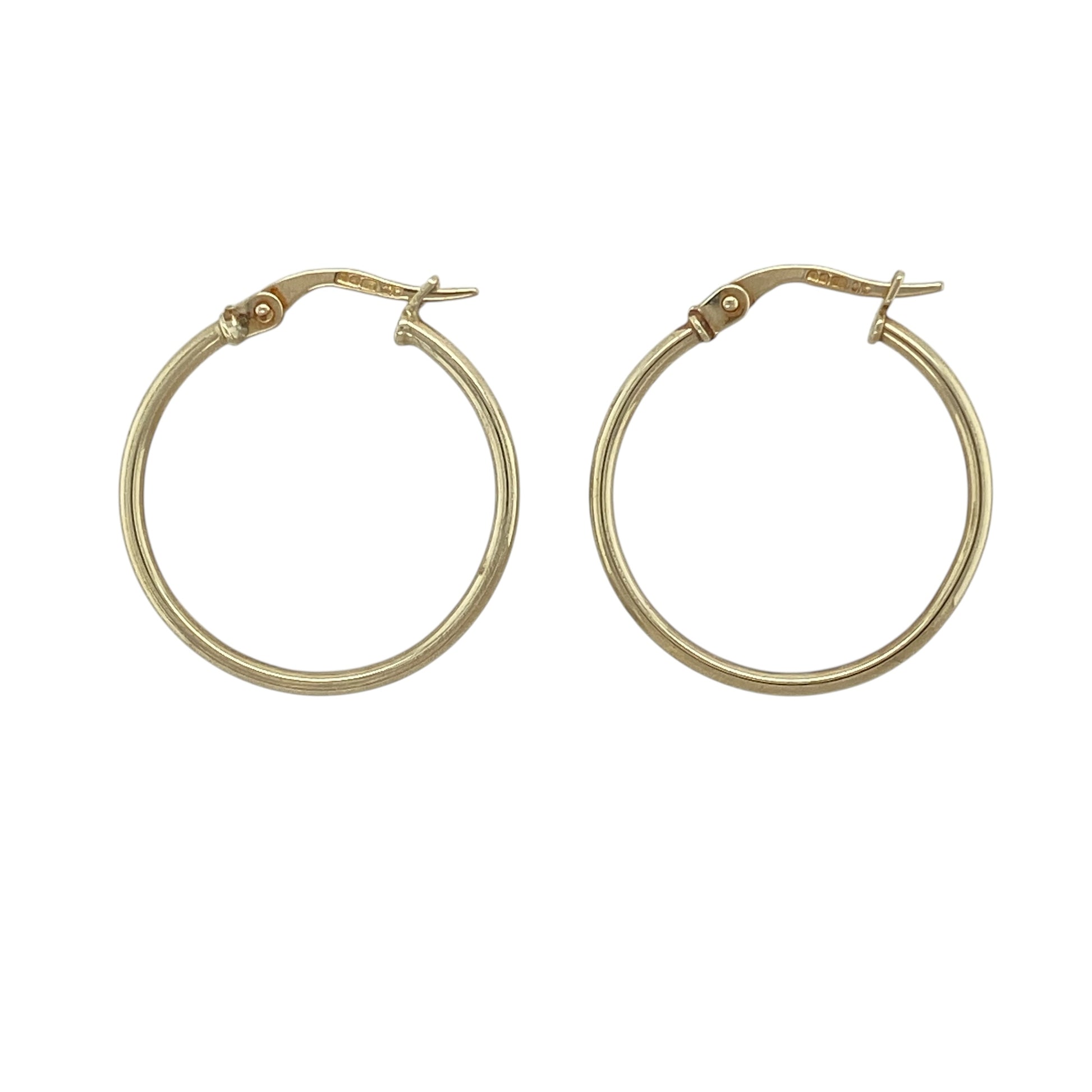 9ct Gold Plain Hoop Creole Earrings