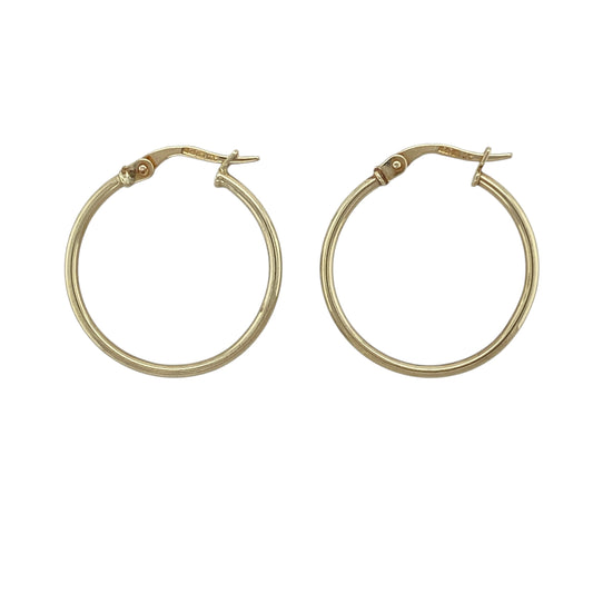9ct Gold Plain Hoop Creole Earrings