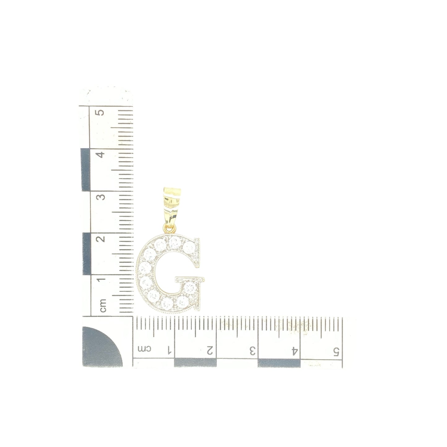 9ct Gold & Cubic Zirconia Set 'G' Initial Pendant