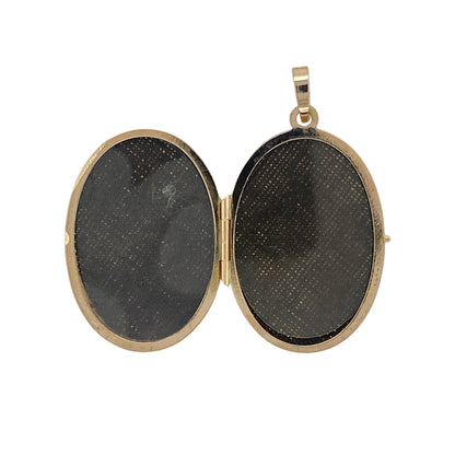 9ct Gold Flower Patterned Oval Locket