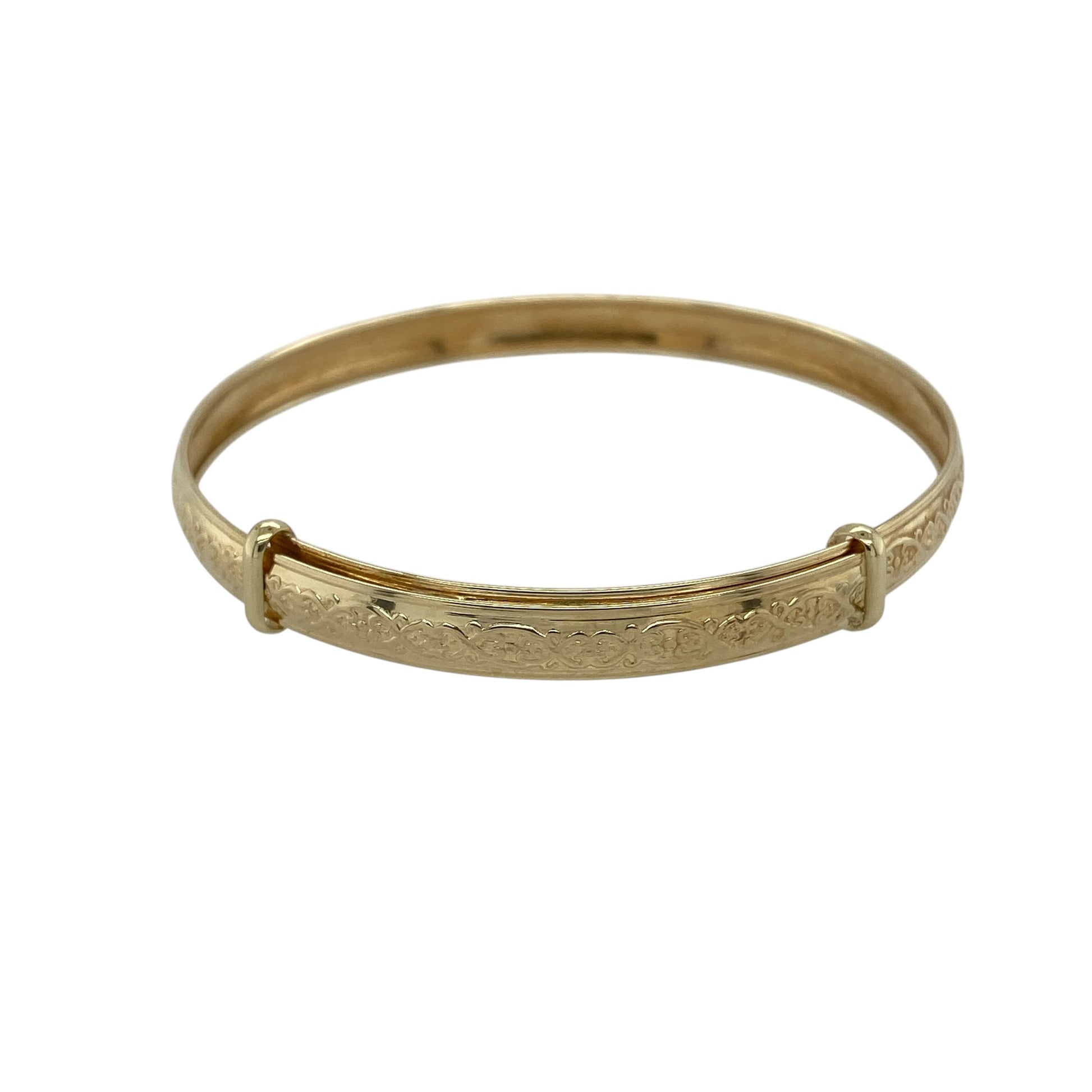 9ct Gold Celtic Patterned Expanding Baby Bangle