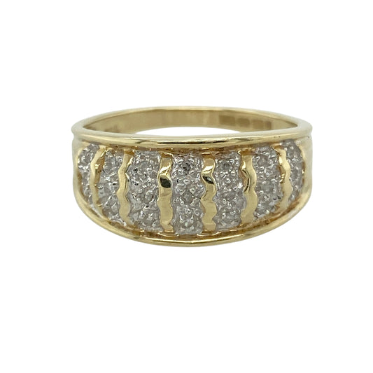9ct Gold & Diamond Set Band Ring