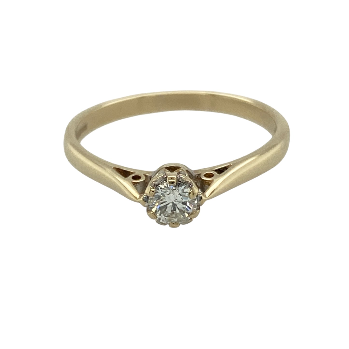 9ct Gold & Diamond Set Solitaire Ring