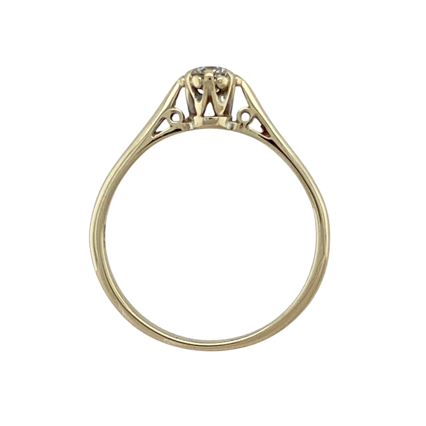 9ct Gold & Diamond Set Solitaire Ring