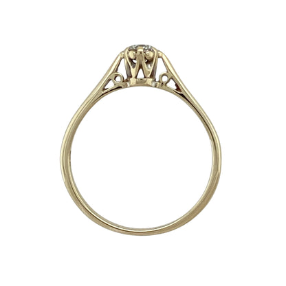 9ct Gold & Diamond Set Solitaire Ring